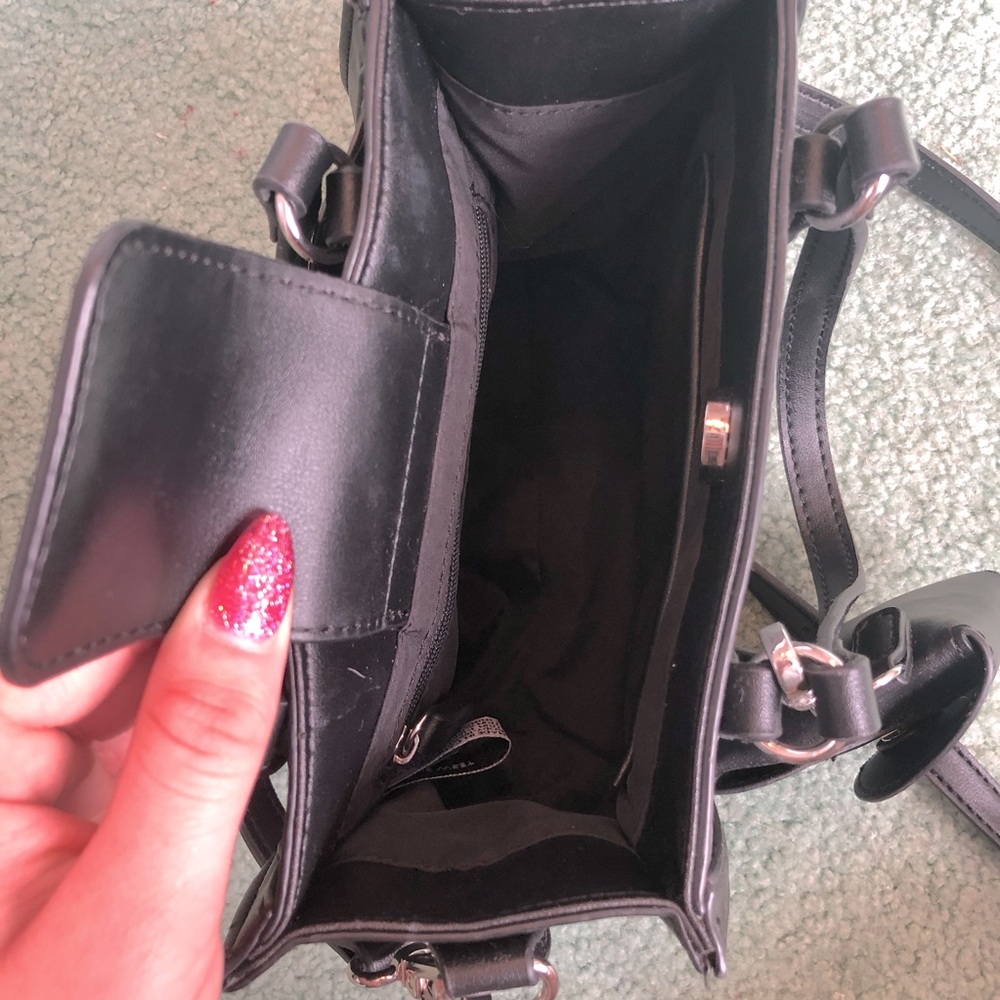 Cute Nine West Black Mini Tote Bag with Charm - Picture 4 of 16